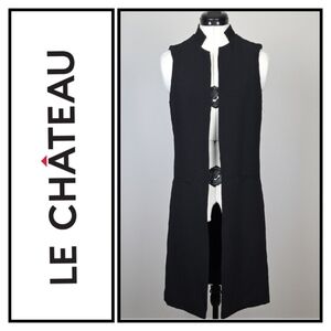 Le Château Black Longline Sleeveless Vest Jacket XXS